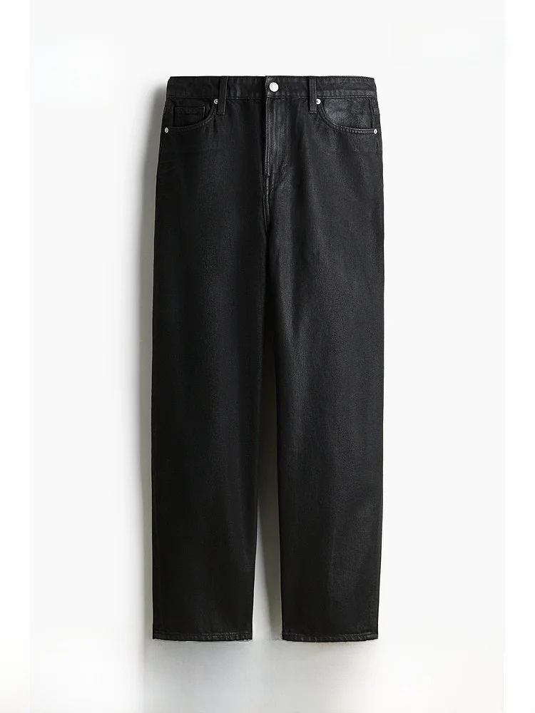 

High Waist Loose Fit Lantern Leg Jeans Women's Summer Denim Pants H&M Cotton 100% Long Pants Lantern Leg Design