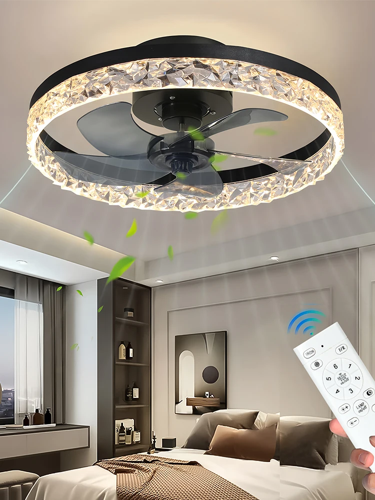 Eenvoudige plafondventilatorlamp met slimme afstandsbediening Moderne plafondventilator met licht Energiebesparende stille elektrische ventilator met 6 snelheden - afbeelding 2