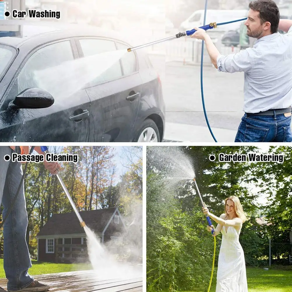 2-in-1 High Pressure Power Washer Wand Kit for Car Wash Garden Hose Nozzle Spray Gun with 2 Tips for Home Garden Cleaning