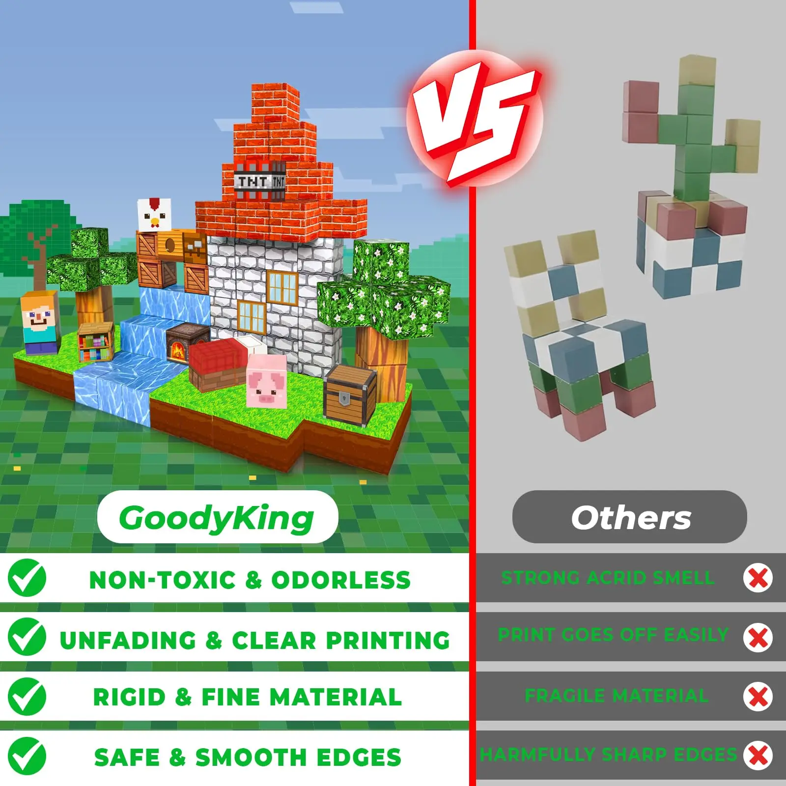 บล็อกอาคารแม่เหล็ก Mine World แม่เหล็ก Cube ชุดสําหรับเด็กผู้หญิงเด็กอายุ 3 + DIY สไตล์พิกเซลชุดฐานแผ่นของเล่น STEM Baseplate