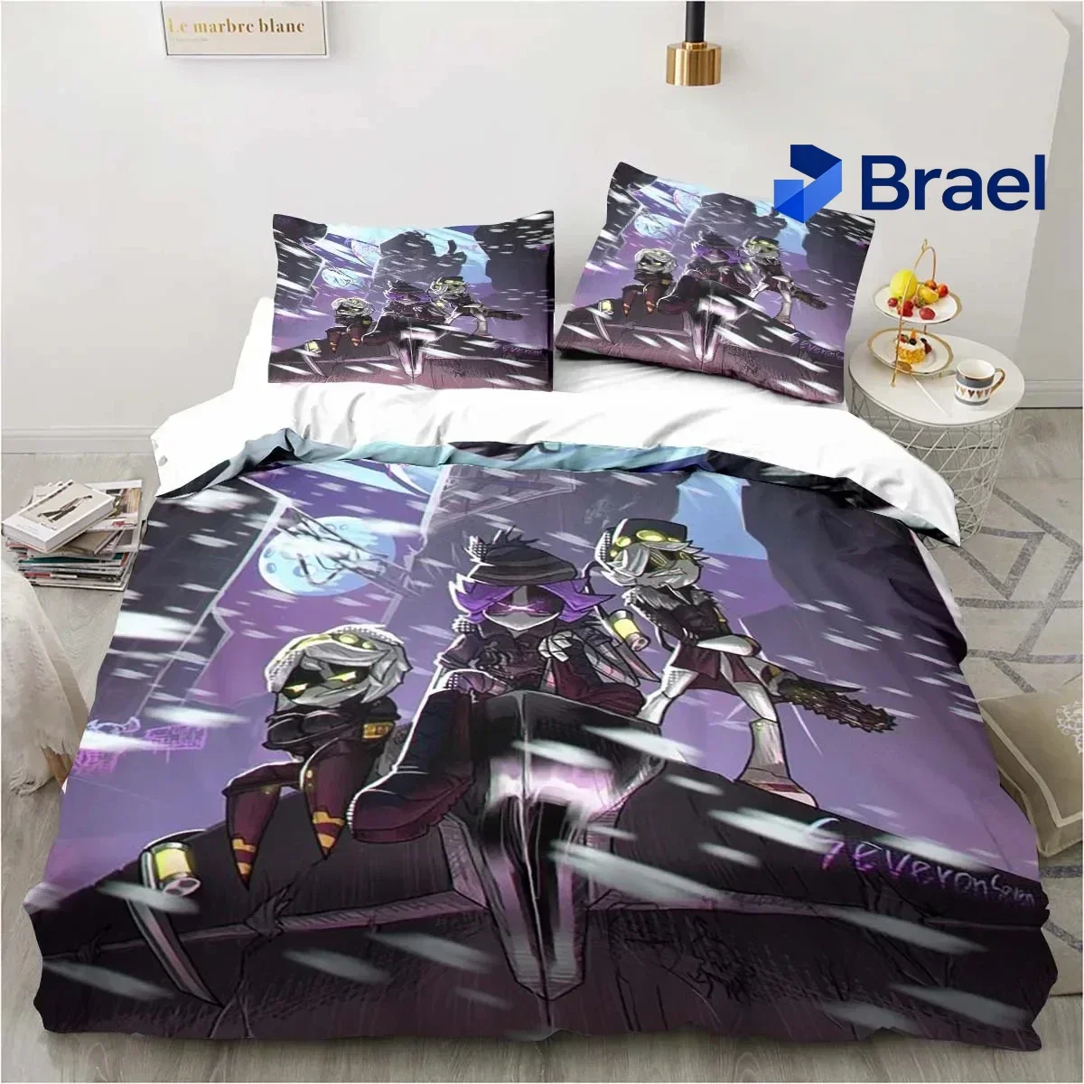 Exquisite 3D Print Murder-Drones Cartoon Bedding Set,Duvet Cover Bed Set Quilt Cover Pillowcase,King Queen Twin Size Boys Girls