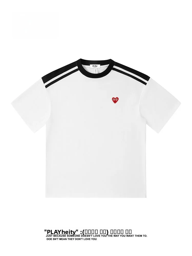 

Play Hei Summer New Faion Casual Loose Sle ort Sve T-irt ex Versatile Comfortable Breathable Cotton Top