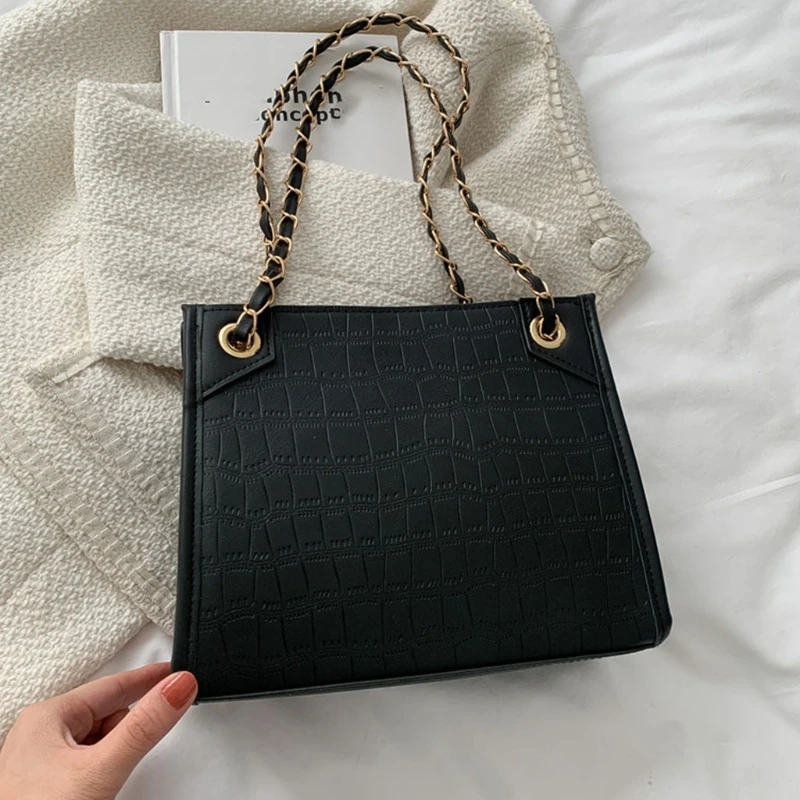 Mulheres simples versátil bolsa retro ombro crossbody bolsa senhora corrente mensageiro