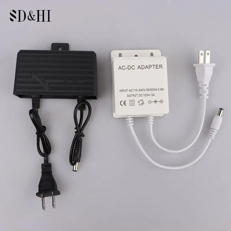 Adaptateur d'alimentation de caméra de vidéosurveillance, chargeur pour caméra vidéo CCTV, AC, DC, 12V, pipeline 2000ma, extérieur, étanche, prise US