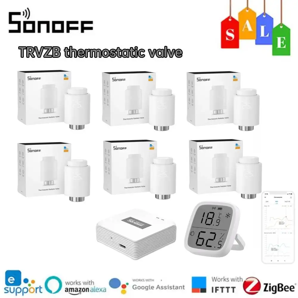 SONOFF-TRVZB Zigbee Válvula Termostática Do Radiador, Sistema De Aquecimento Inteligente Em Casa, Suporte EWeLink Alexa Mqtt, Assistente De Casa Do