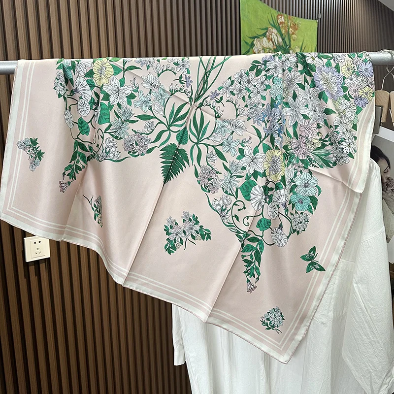 Шелковый шарф 90 см, роскошные дизайнерские