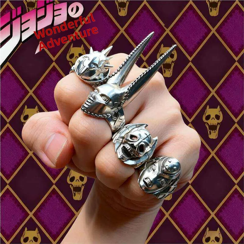 Purple Ring Jojo's Adventure Joseph Joestar Punk Style Student Accessory Gift Alloy Material  Plating Process for Girls