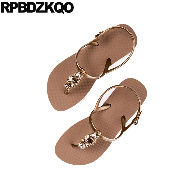 Thong Metallic Sandals Kawaii Funny Walking Rubber Cute Pvc Flats Cartoon Shoes T Strap Animal Beach Women Waterproof Metal Bear