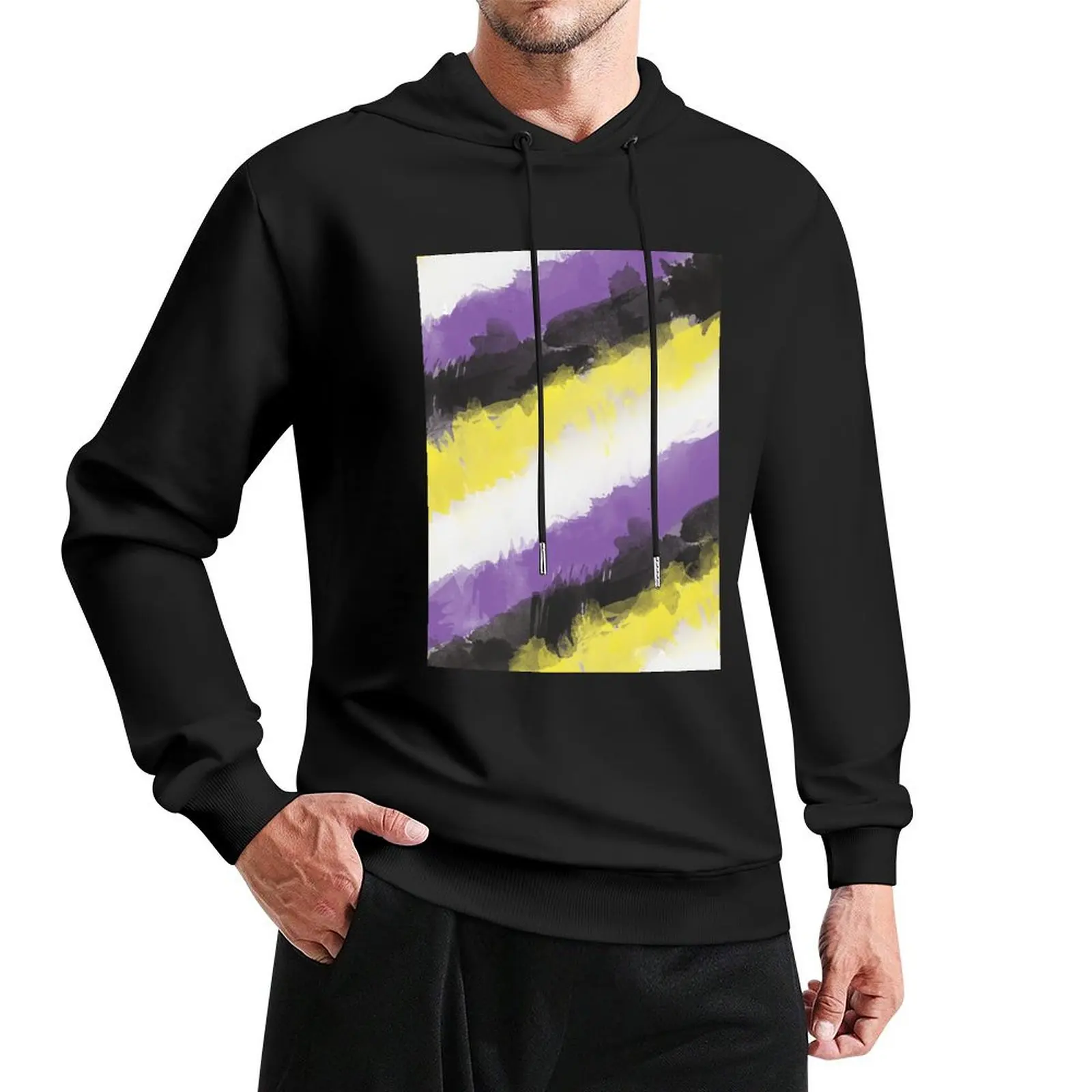 

Nonbinary Watercolor Pride Pullover Hoodie autumn aesthetic clothing men's autumn clothes hoodies for men high quality