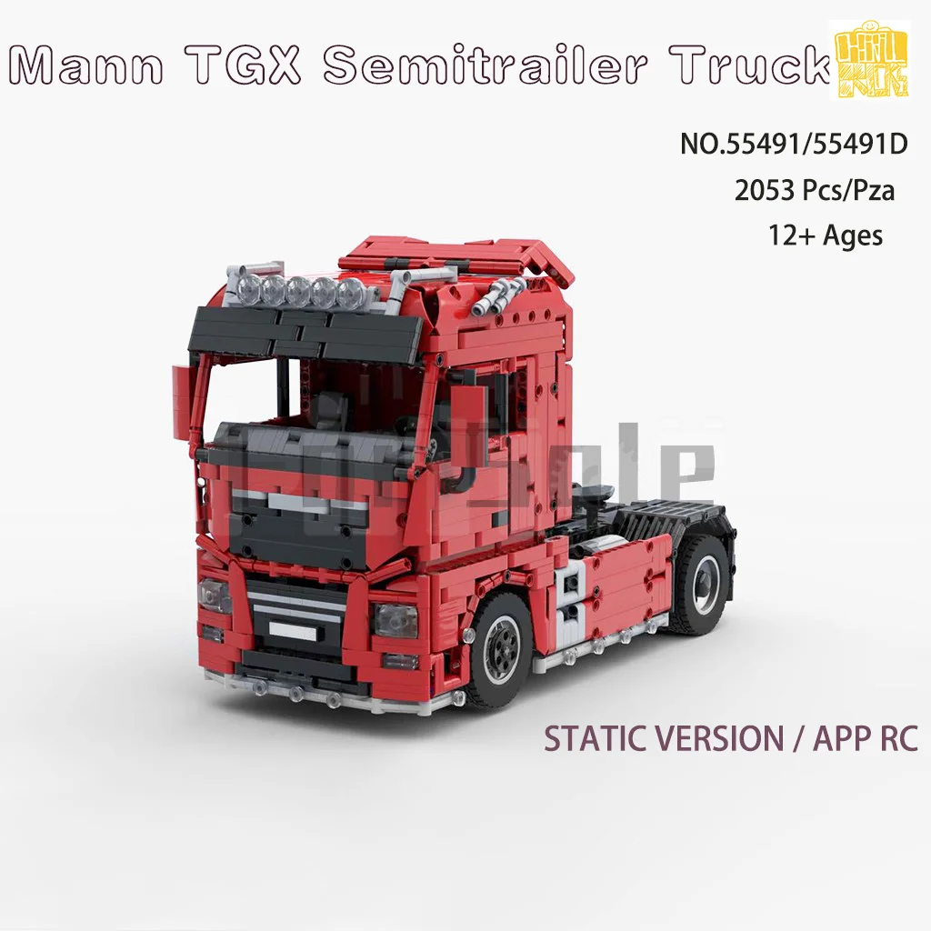 

Moc 55491 MannTGX Semitrailer Truck Model With PDF Drawings Building Blocks Bricks DIY Toy Birthday Christmas Gift