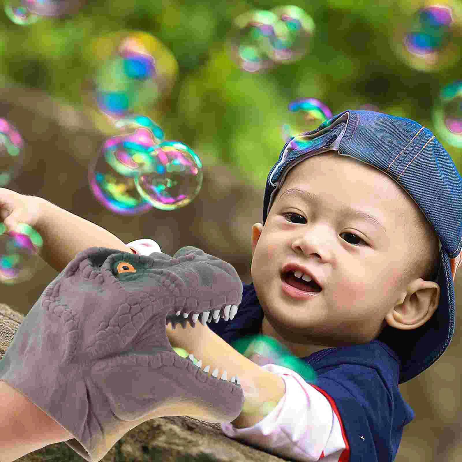 Marionnette à doigt pour enfants, tête de dinosaure drôle, jouet à doigt, tête de dinosaure, jouet à pouce, tête de Dino, marionnettes à doigt