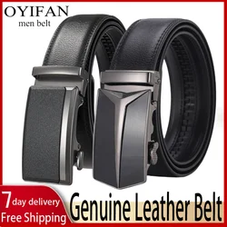 Men's Business Belt Genuine Leather Belt Automatic Buckle Belt Casual Belt 110cm-130cm