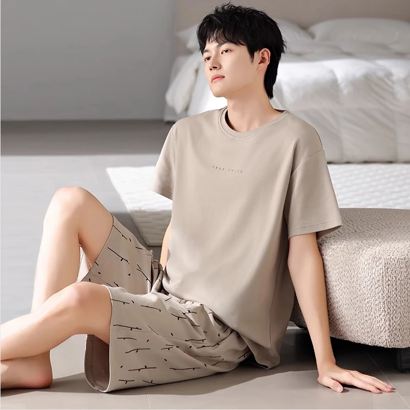 Men's Summer Modal Short Sleeve Short Pants 2026 New Large Size Home Sleepwear Cooling Set