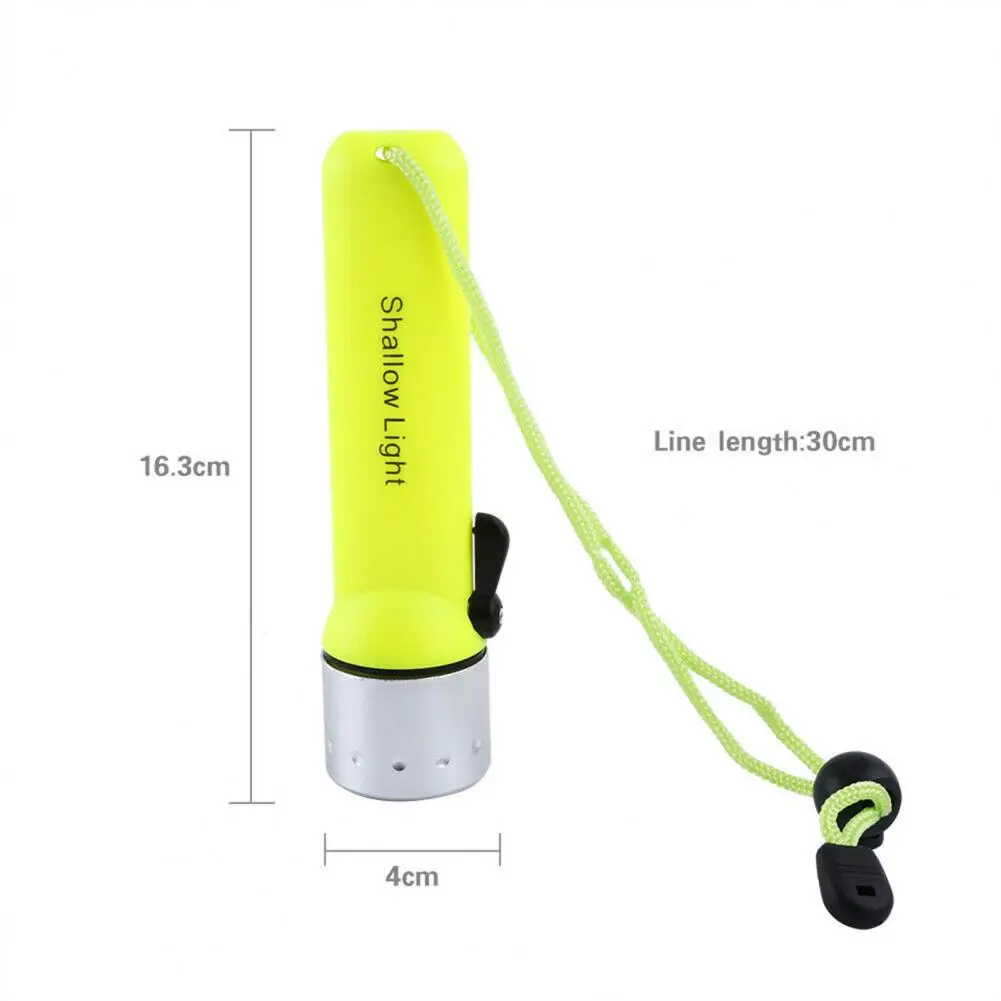 Diving Flashlight LED Aluminum Alloy Not Dazzling Energy-saving Underwater Torch Flashlight for Hiking