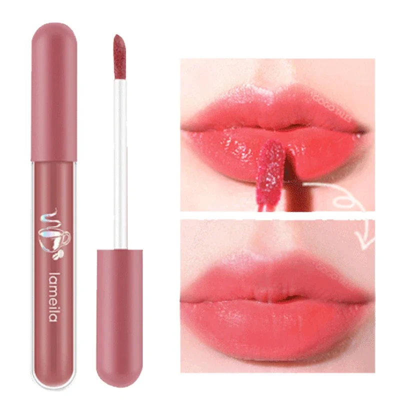 6 Colors Sexy Velvet Lip Gloss Moisturizing Liquid Lipsticks Long Lasting Non Stick Cup Red Lip Tint Women Makeup Cosmetics