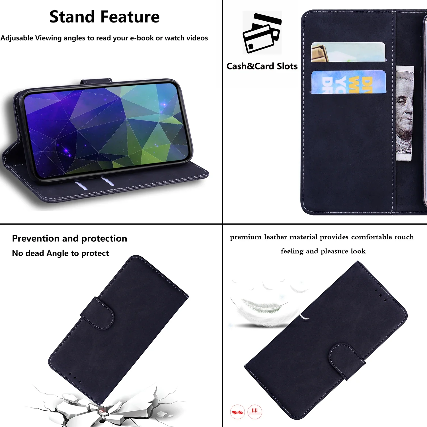 حافظة جلدية قابلة للطي لهاتف OPPO Reno 13 12 12f 11 11f 10 Pro 5G محفظة بطاقة غطاء هاتف coque