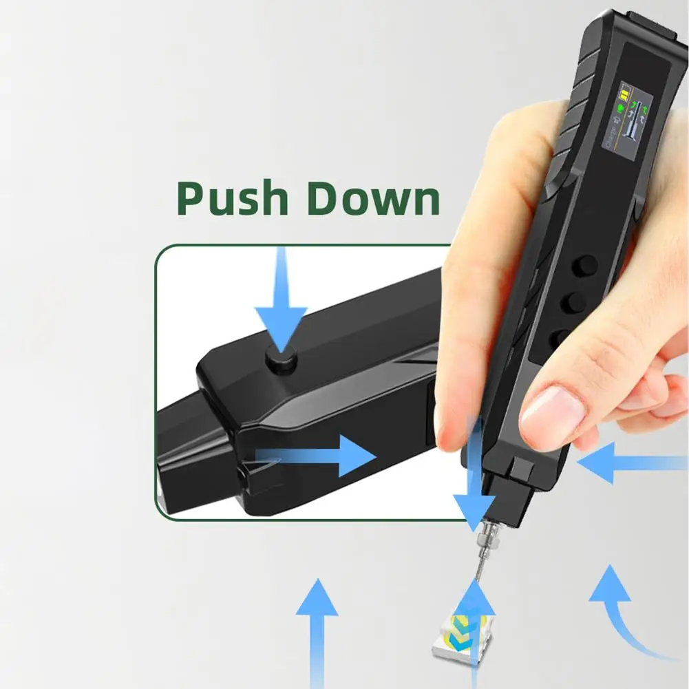 Electric Vacuum Suction Pen for Electronics Repair and DIY Tasks with TFT Display and Integrated Flashlight Function