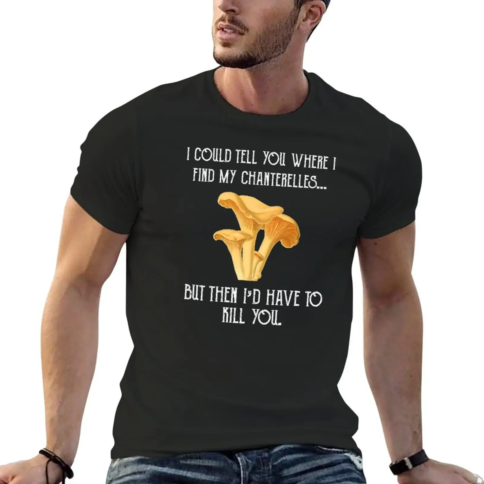 

Chanterelle Mushroom Hunter Funny Foraging T-Shirt tees anime clothes baggy shirts men t shirts