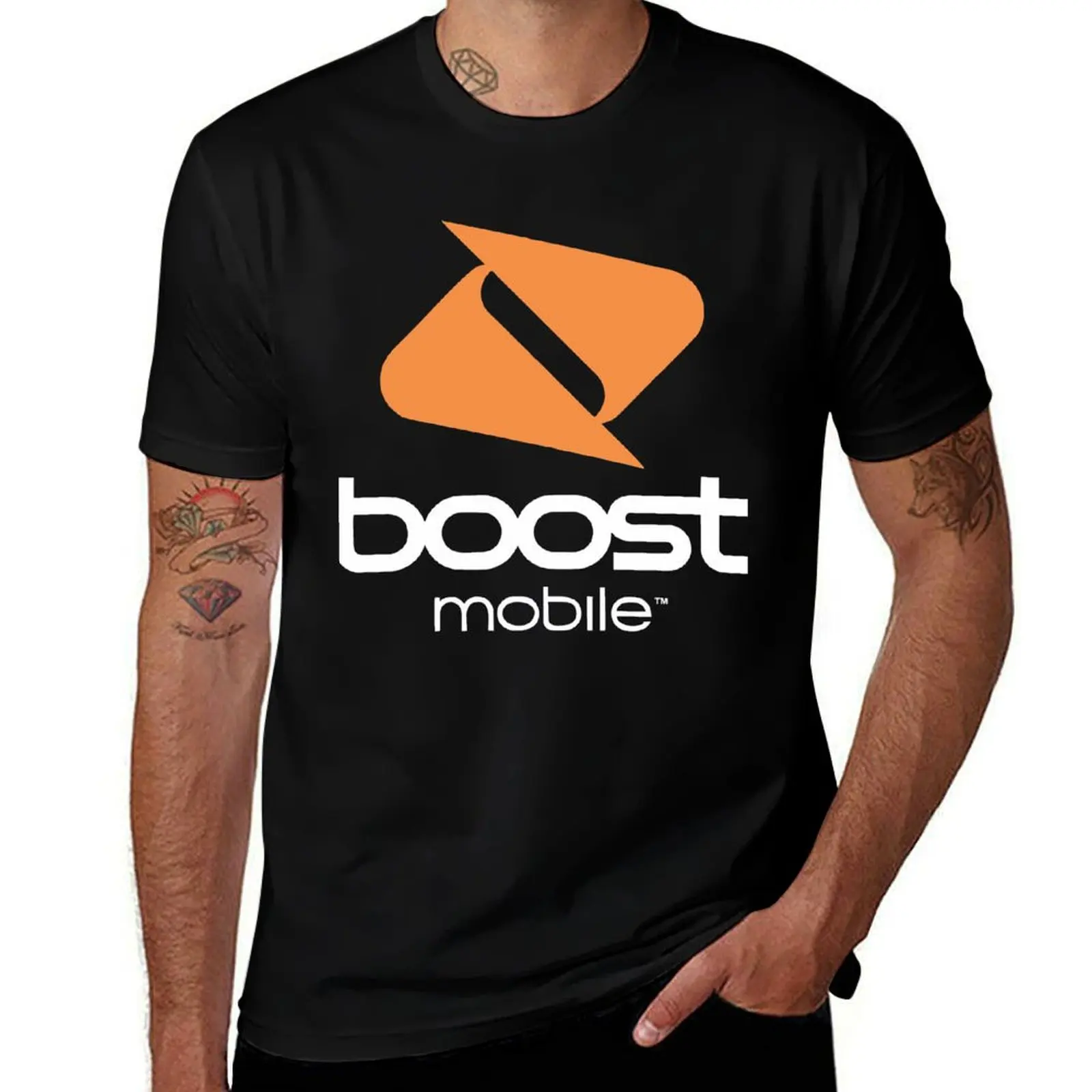 BEST SELLING -.Boost Mobile Logo MERCHANDISE T-Shirt Basic Solid Color Casual Tee Shirt T-Shirt