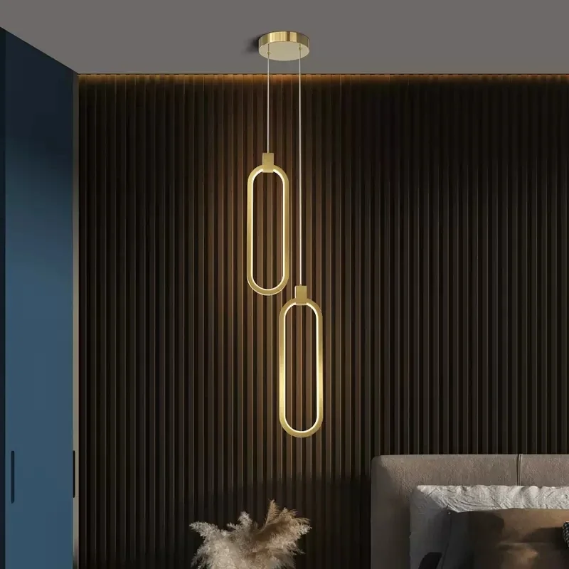 Candelabro de luz LED colgante para dormitorio, lámpara colgante moderna para mesita de noche, sala de Estar, comedor, decoración del hogar, luces