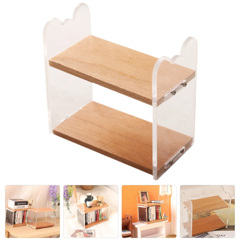House Accessories Miniature Storage Rack Kids Decor Furniture Desktop Bookshelf