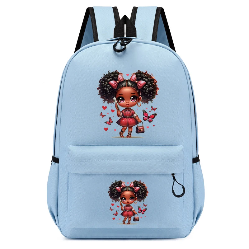 Mochila infantil Chibi, Preto, Menina, Borboleta rosa, Adolescente, Mochila infantil, Mochila infantil, Meninas Viagem Bagpack