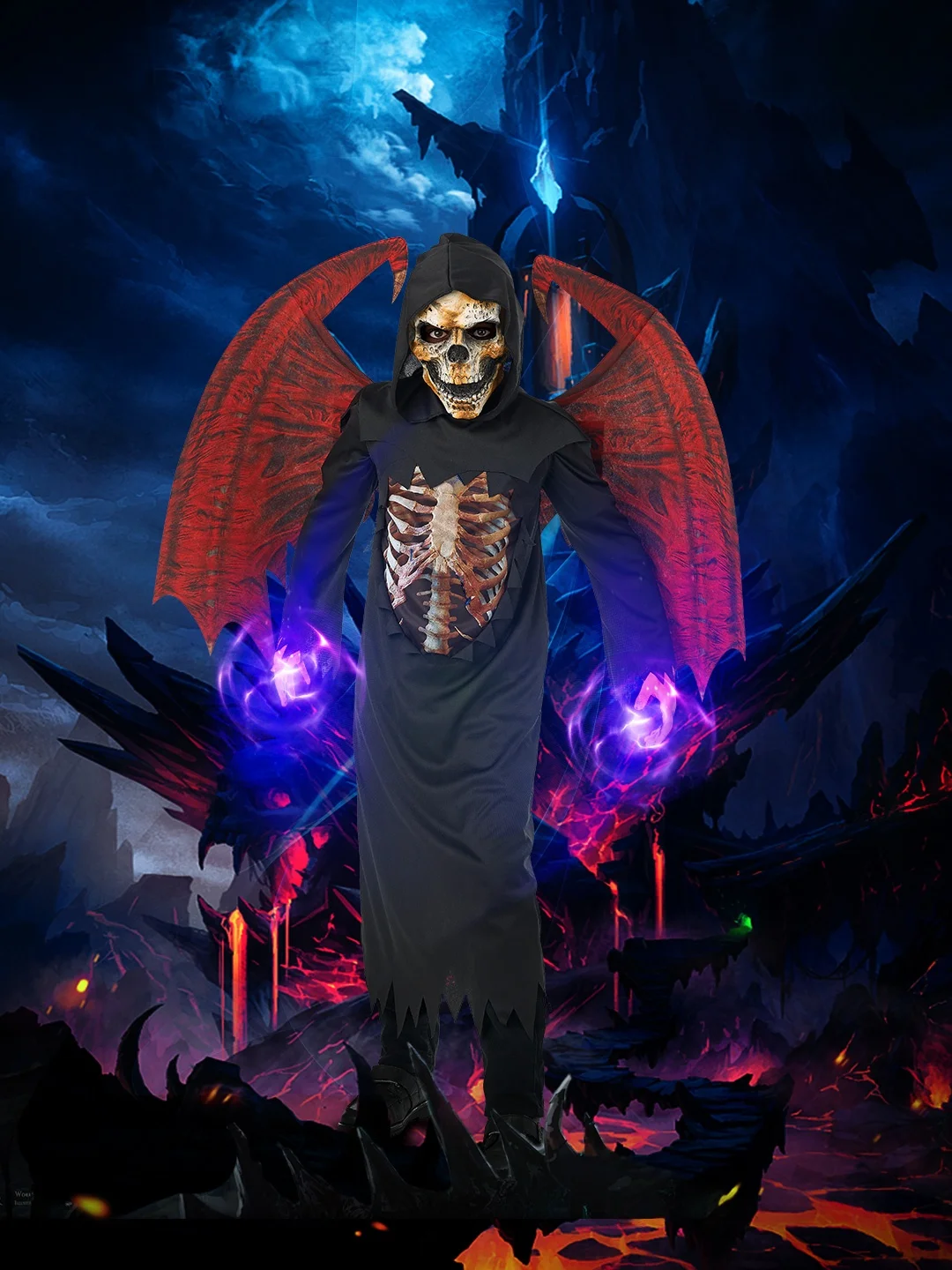 Halloween Kinderpodiumkostuum Rode Duivel Zombie Set Jongensoutfit Devili Outfit Polyestervezel 00%