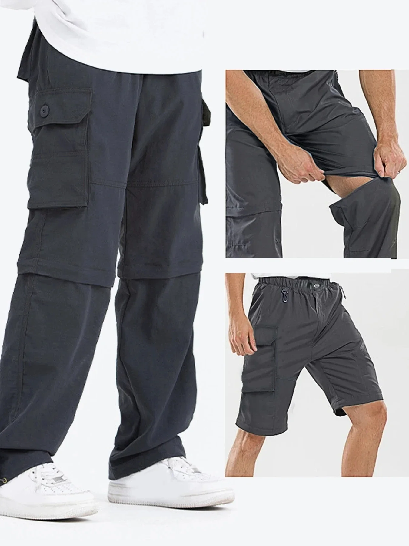 Outdoor sports Japanese retro casual pants for men's summer quick drying paratrooper paper bag pants with multiple pockets for f