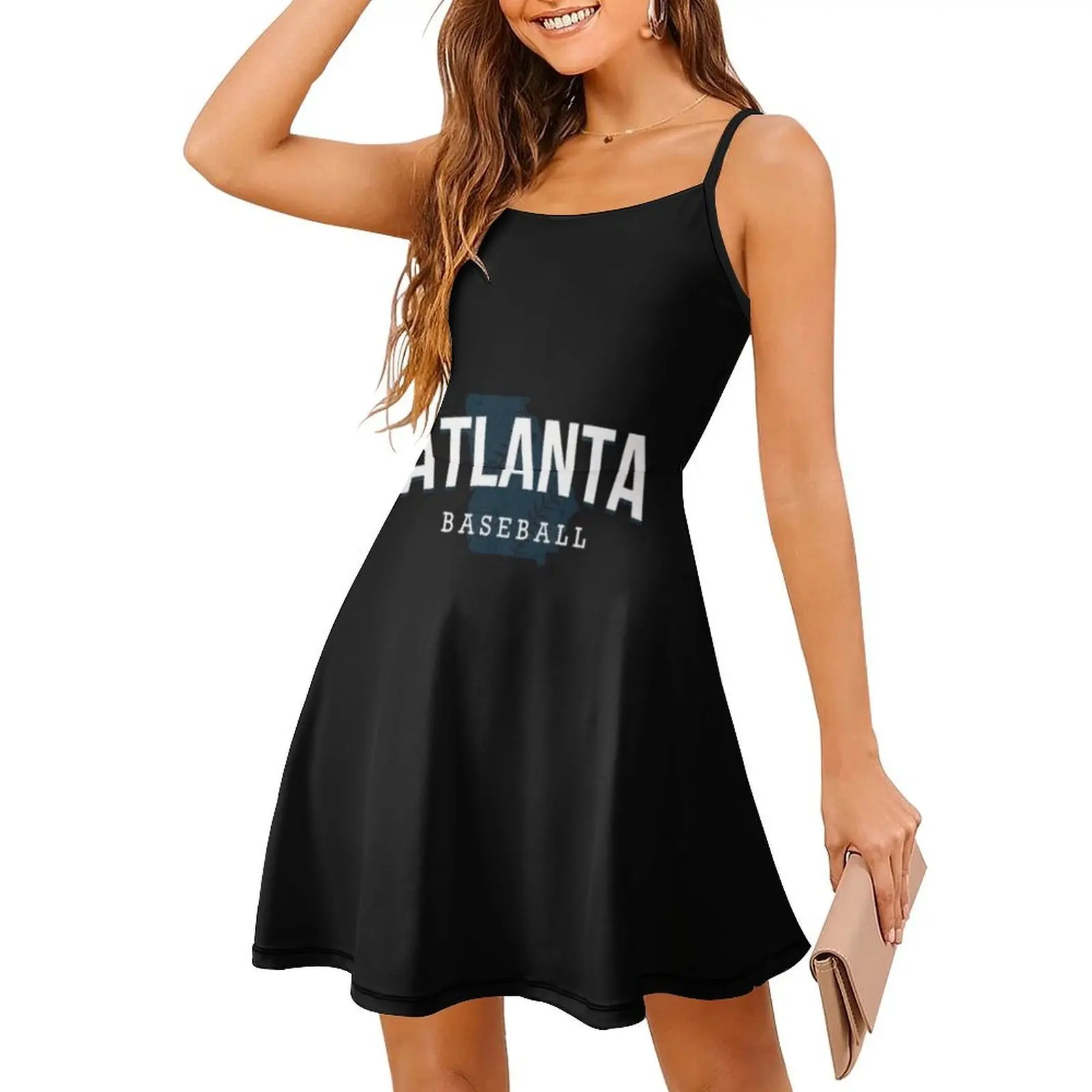 Atlanta Pride Baseball Preppy Style Mini Dress - close-up view