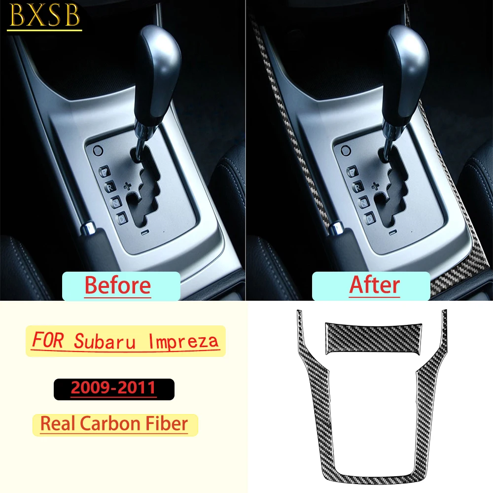 Carbon Fiber For Subaru Impreza 2009-2011 Car Gear Shift transmission Panel Trim Customizable Car Sticker Interior Accessories