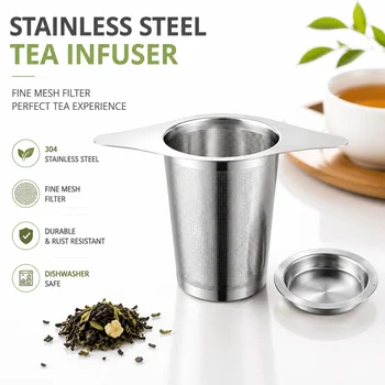 Tea Infuser Tea Leak Stainless Steel Tea Infuser Diffuser Spice Tea Strainer Herbal Filter Tea Drain With Lid 1