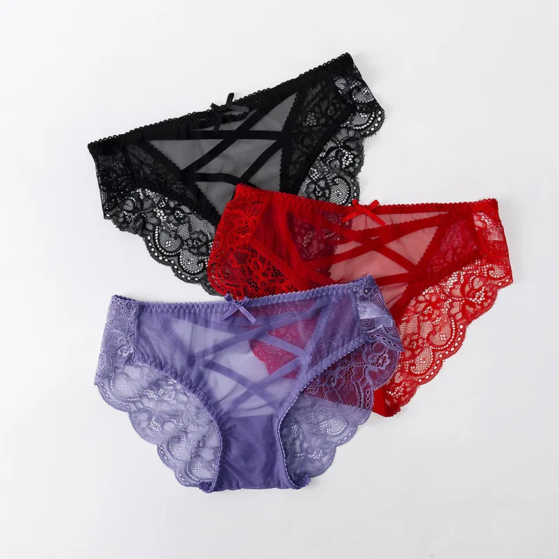 

New Light Luxury Transparent Lace Mesh Sexy Low-waist Women's Underwear Sexy Panties