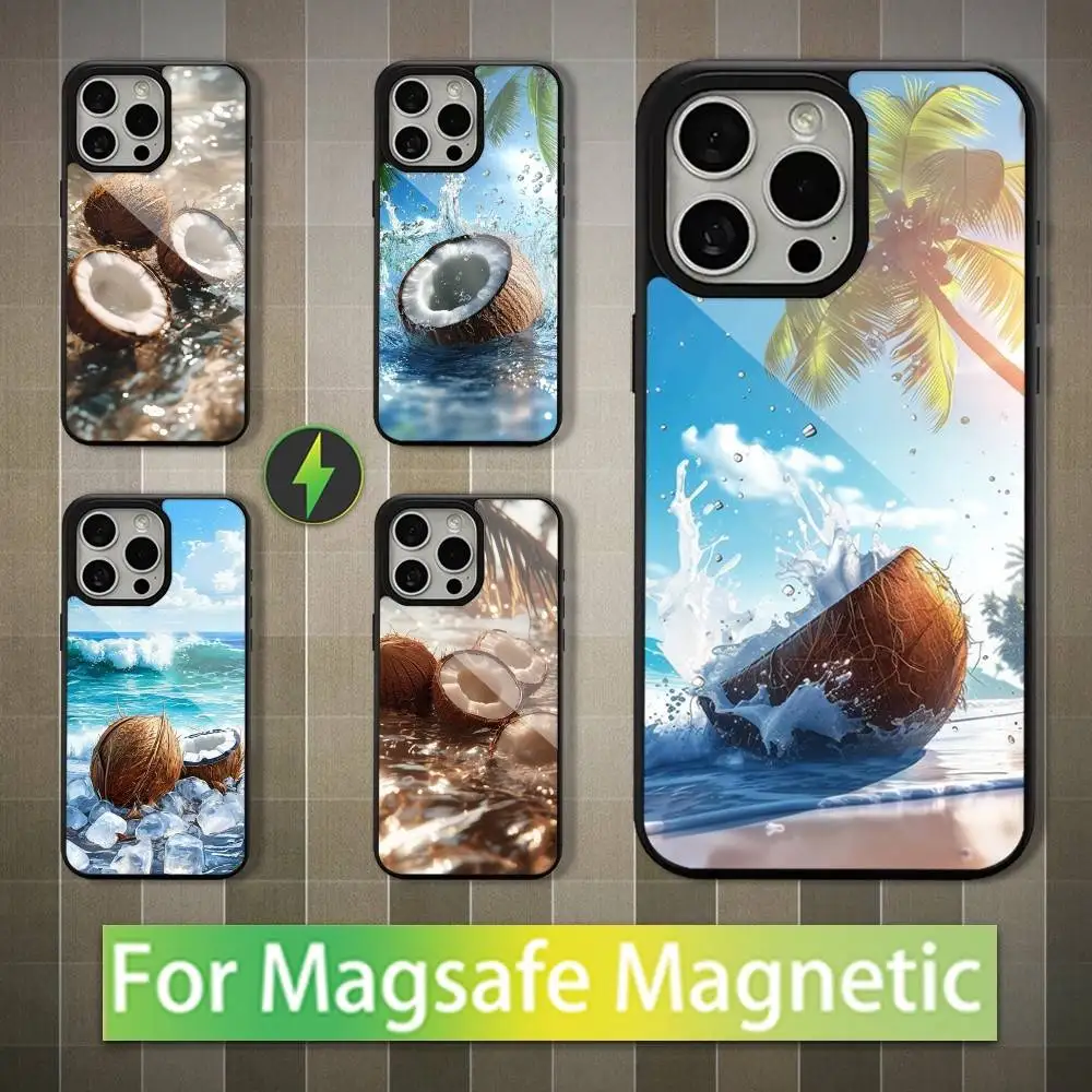 

Tropical Fruits Coconut Phone Case For iPhone 16,15,14,13,12,11,Pro,Max,Plus,Mini,Magsafe,Magnetic Wireless Charging Case