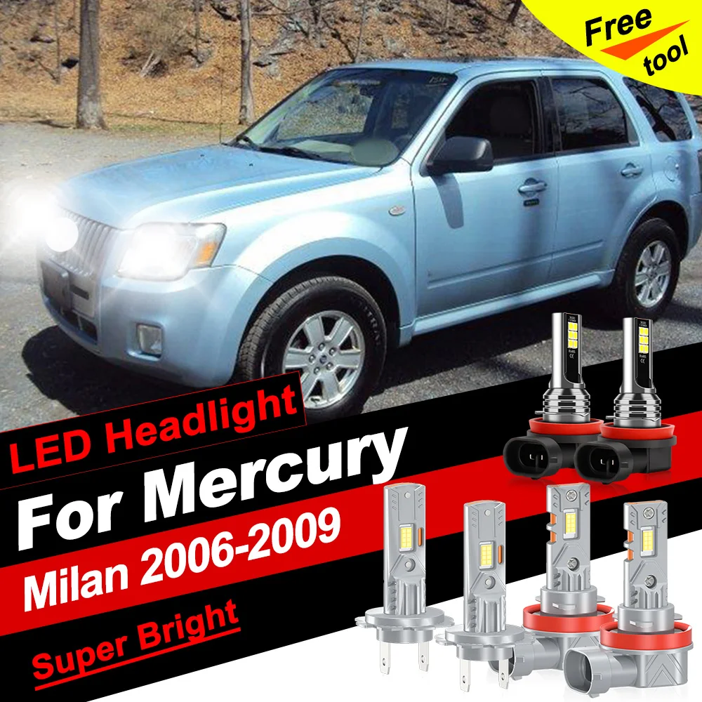 

45000LM Car LED Headlight 6000K CSP Chips High Low Beam Headlamp Fog Light 12V For Mercury Milan 2006-2008 2009 Plug and Play