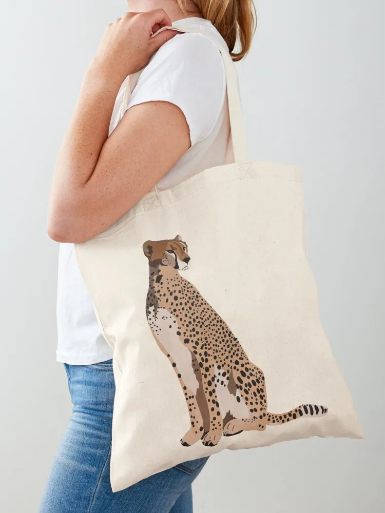 C is for Cheetah Tote Bag Portable shopping bag hand bag large size bags tote men's Canvas Tote