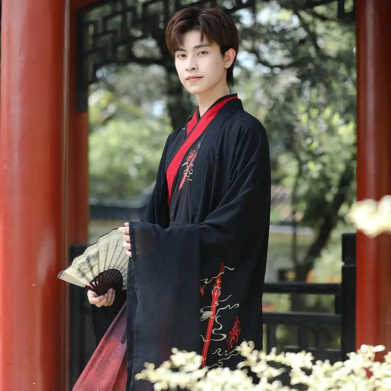 Hanfu masculino estilo chinês artes marciais estilo antigo estudante filho terno de fadas cosplay chinês desempenho vestuário tradicional