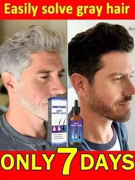 مصل الشعر الأبيض إلى الأسود والرمادي والأبيض لإصلاح الألوان الطبيعية والمغذي والعناية المضادة للرمادي للرجال والنساء