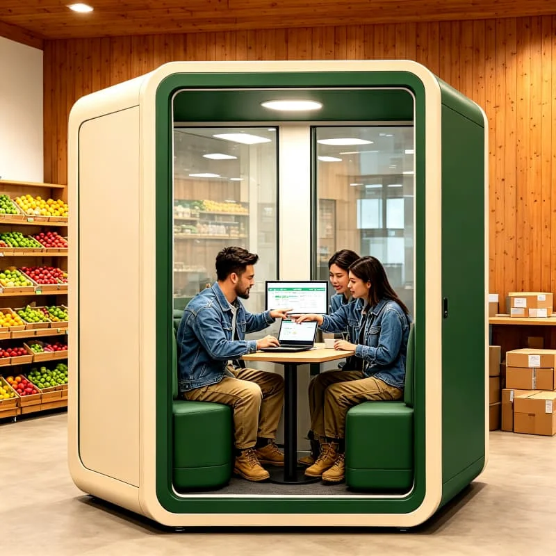 Eco Friendly Soundproof Booth Acoustic Pod Office Cabin with Recyclable Materials for Green Office Customized Silent Cabin