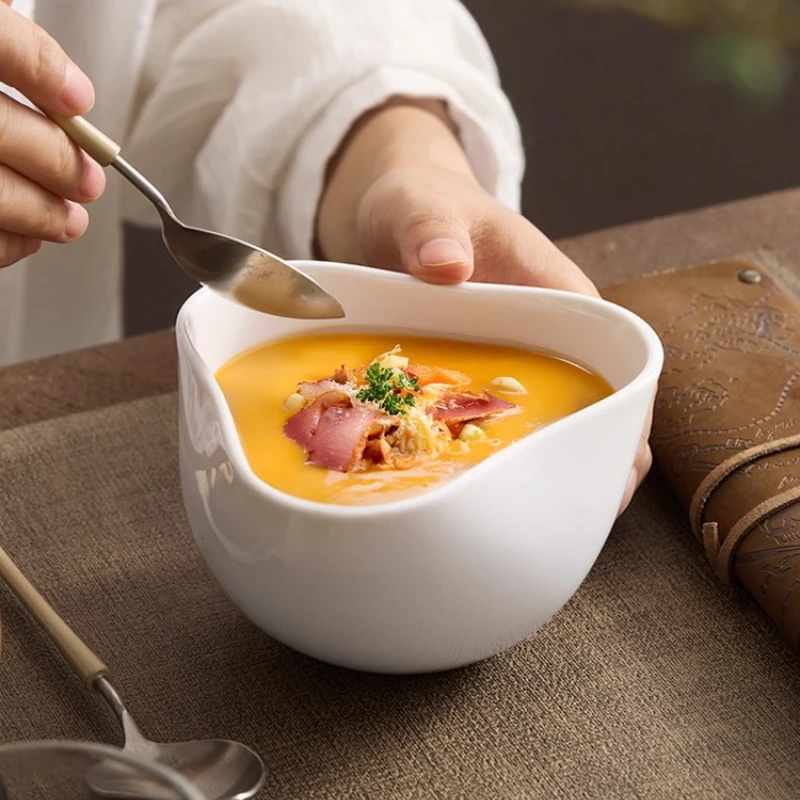 

Steamed Egg Bowl Light Luxury High-end Triangular Dessert Bowl Creative Household Irregular Tableware Exquisite Small Cold Dish