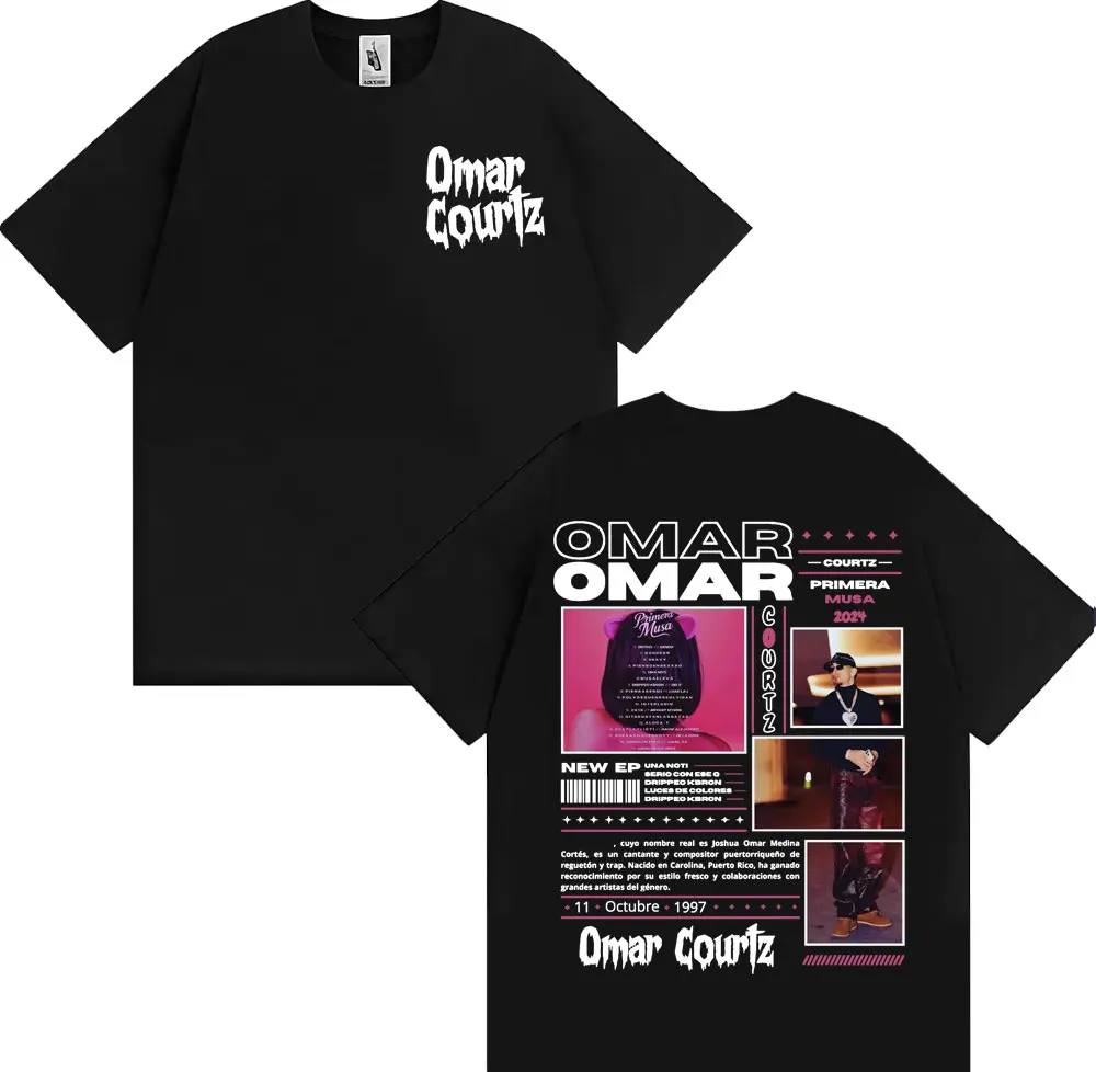 

Omar Courtz Primera Musa 2025 Tour Merch футболки мужские повседневные хлопковые футболки с короткими рукавами винтажная модная футболка в стиле хип-хоп в стиле панк