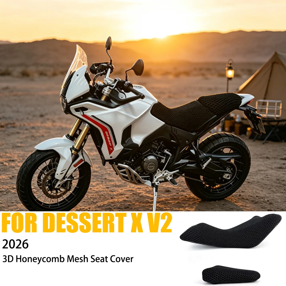 2026 3D Mesh Motorcycle For DUCATI DESSERT X V2 Moped Motorbike Scooter Seat Covers Cushion Anti-Slip Cover DESSERT X V2