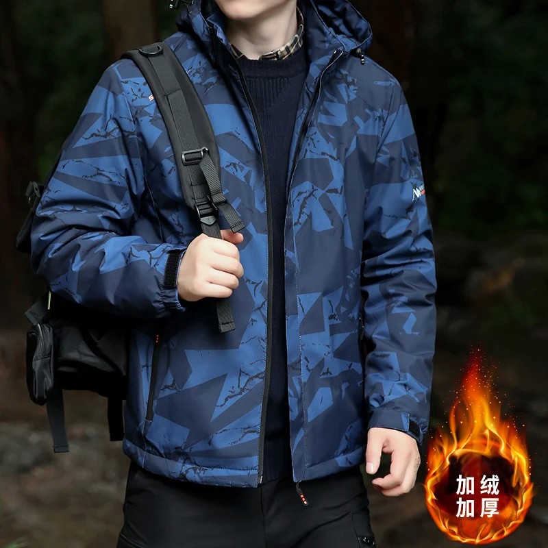 

Men's Warm Tactical Fleece Jacket Waterproof Thicken Hoodie Winter Outdoor Sport Hiking Hooded Coat Windproof Parkas Jacket