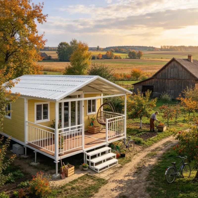 Prefab Modular Home Folding Portable House for Family Accommodation and 1-3 Bedrooms Living Space in France Use