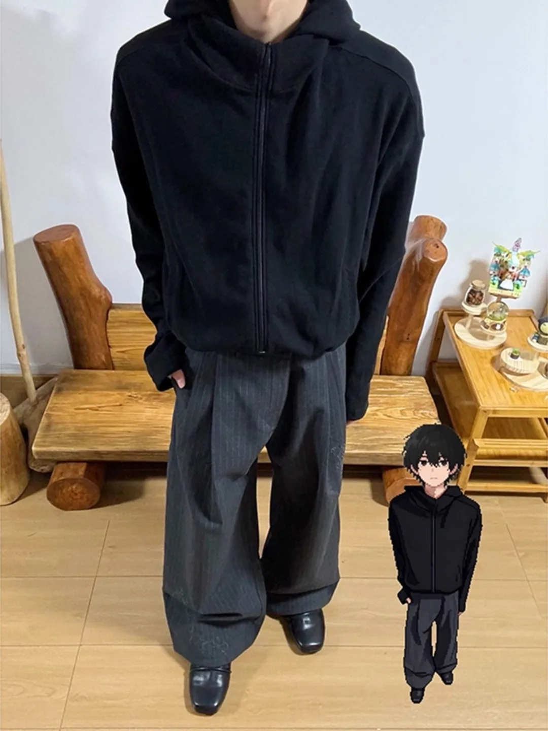 

Heavyweight 420g Men's Open Cardigan Hoodie Pure Cotton Double Zipper American Sle Loose Fit Autumn Winter Outerwear