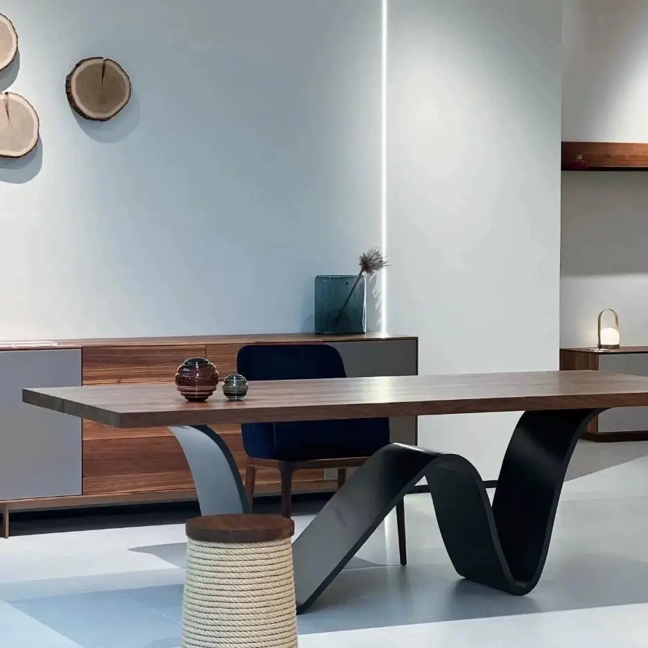 Walnut large board dining table