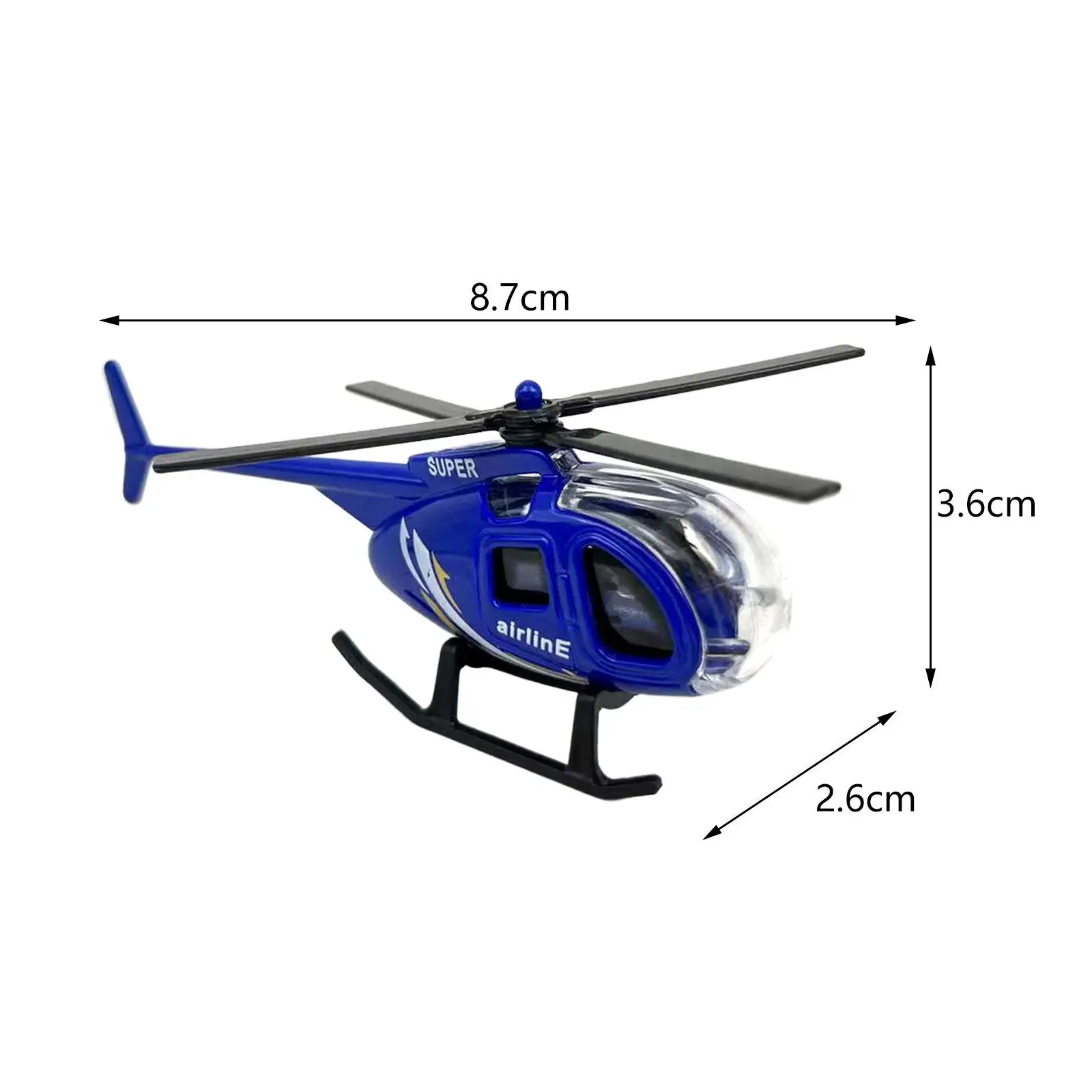 1/64 Diecast Alloy Helicopter Cake Decoration Holiday Present Airplane Toy