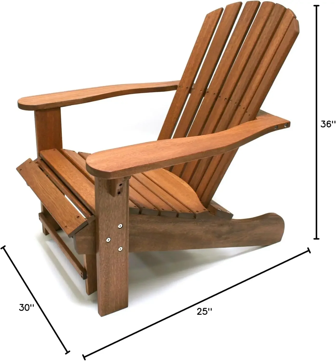 CD3111 Cadeira Adirondack de eucalipto e otomano embutido