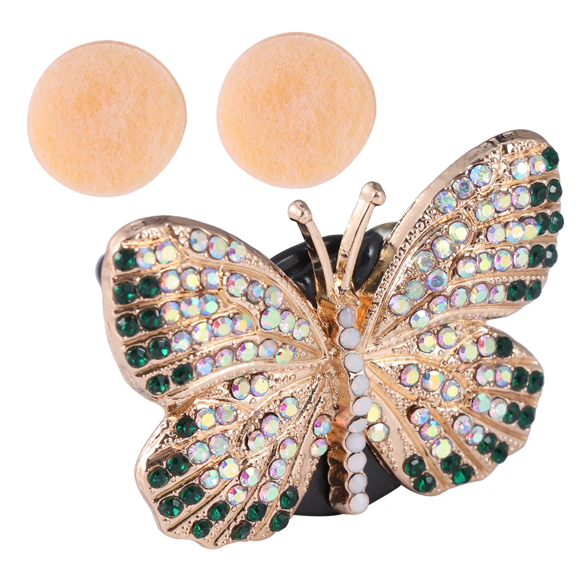 

Car Perfume Clip Rhinestone Metal Aromatherapy Diffuser Solid Perfume Vent Clip Charms Auto Decoration Random Cotton Pad Random