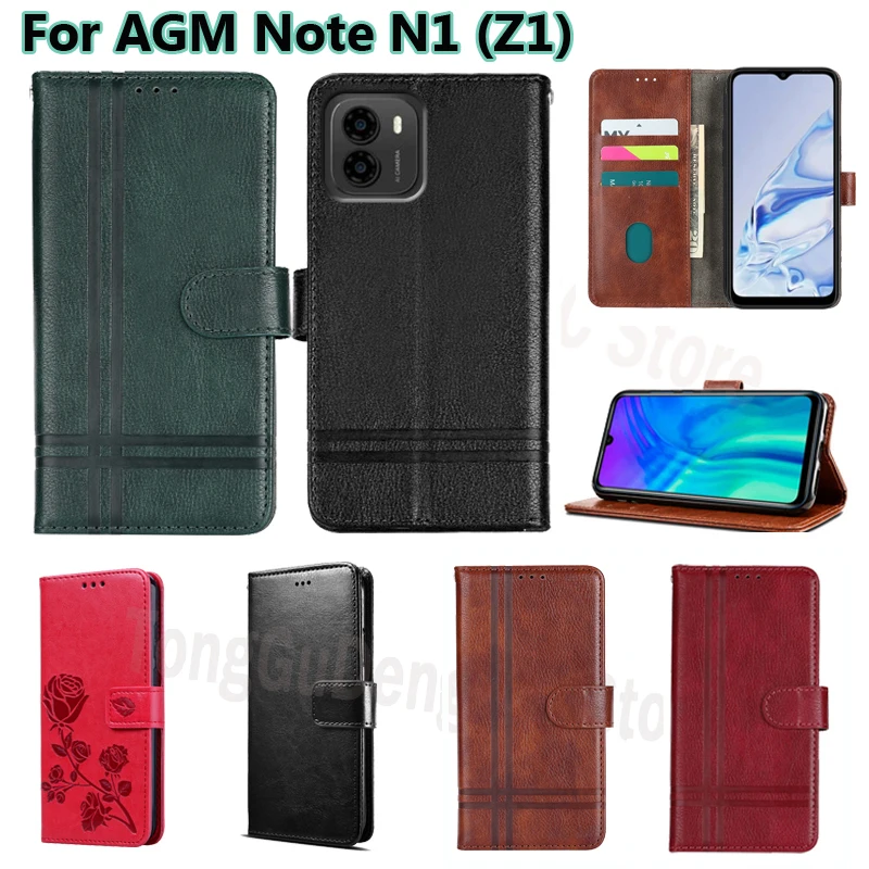 чехол на AGM Note N1 Case Wallet Cover Magnetic Leather Flip Phone Cases For Etui AGM Note Z1 Erchang Z1 Note N 1 Z 1 6.52