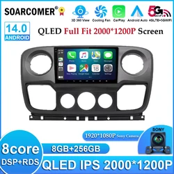 Android 13 Carplay For Renault Master Nissan NV400 Opel Movano 2010 - 2021 Car Radio Navigation Stereo Video GPS No 2din DVD